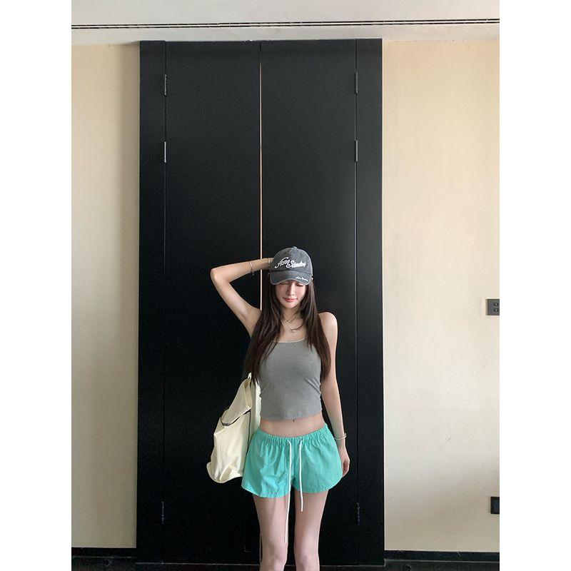 Leak-Picking ~ Withdraw from Cupboard Cut the Tag off Sports Shorts Women Wide-Leg Pants Summer Casual Breathable American Quick-Dry Pants Outer Wear