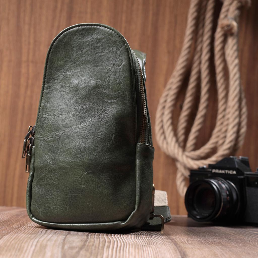 Трендовая сумка через плечо в модном цвете из экокожи VINTAGE Bag 22791 Зеленый