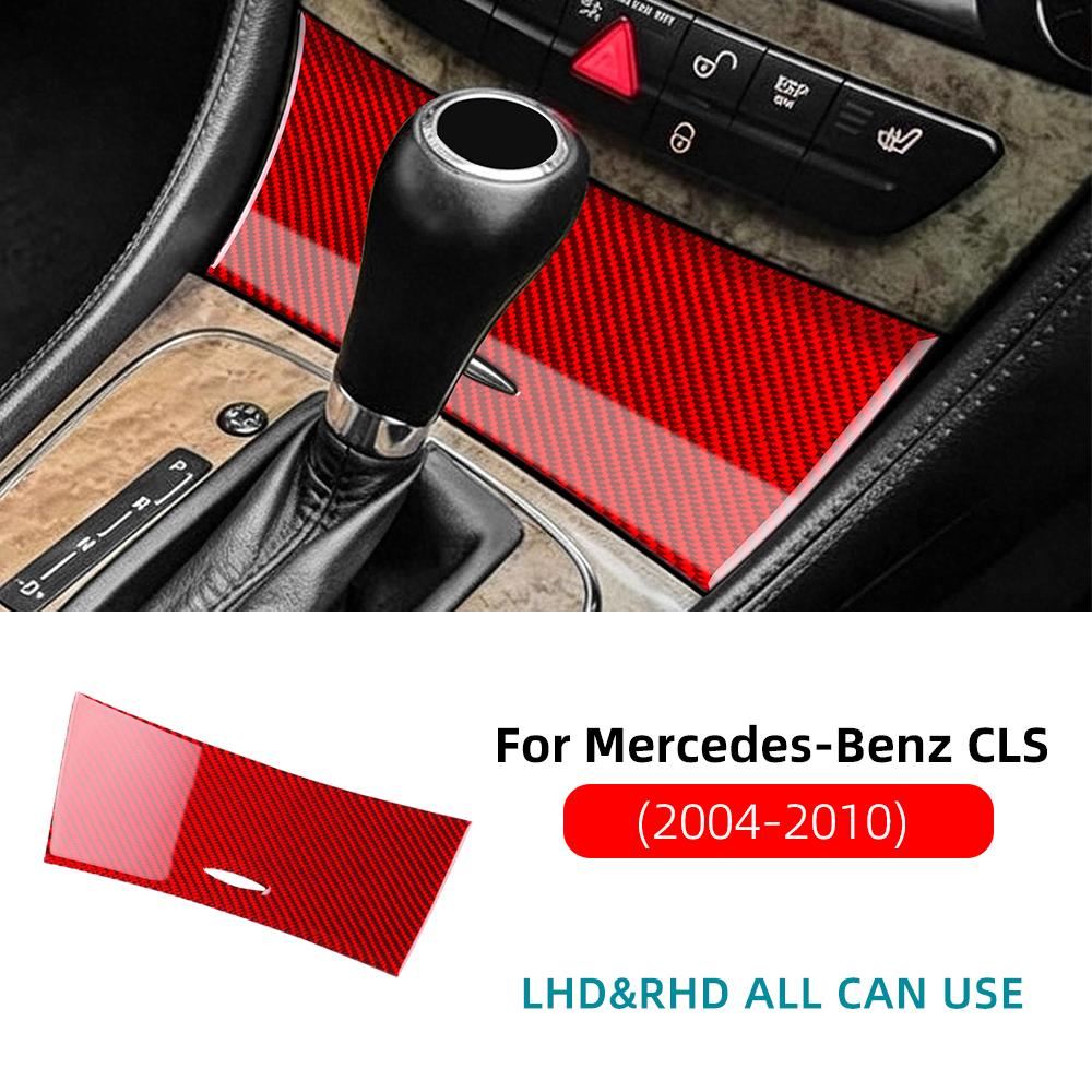 Real Soft Carbon Fiber Sticker For Mercedes CLS C219 2004 2005 2006 2007 2008 2009 2010 Car Central Control Gear Storage Panel.