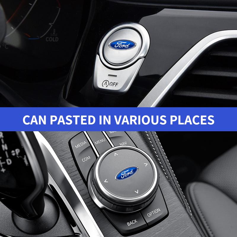 Car Steering Wheel Badge Stickers Car Door Handle Label Decal for Ford Fiesta Range Focus Mondeo Explorer Fusion Transit Edge CVW1