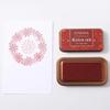 Vintage Iron Box Seal Stamp Colorful Paper Inkpads Creative Seal Stamp Block  Gift
