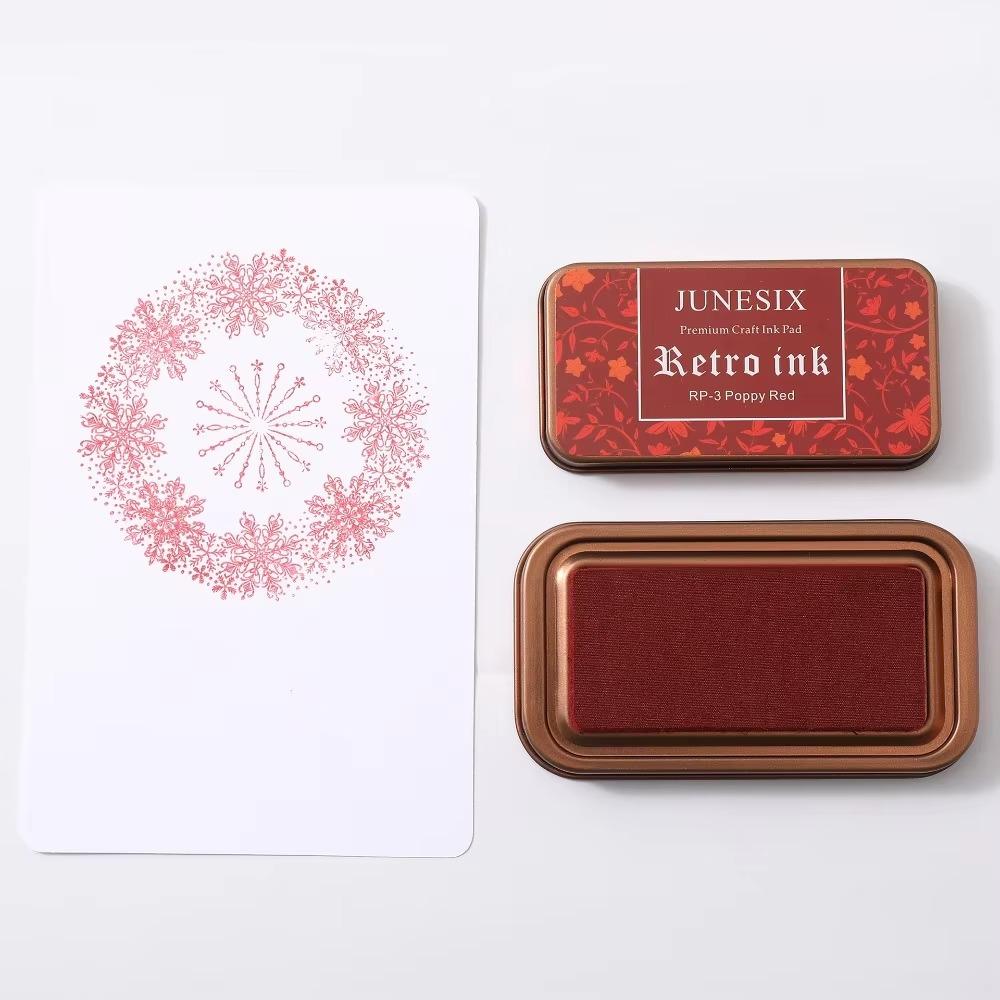 Vintage Iron Box Seal Stamp Colorful Paper Inkpads Creative Seal Stamp Block Gift