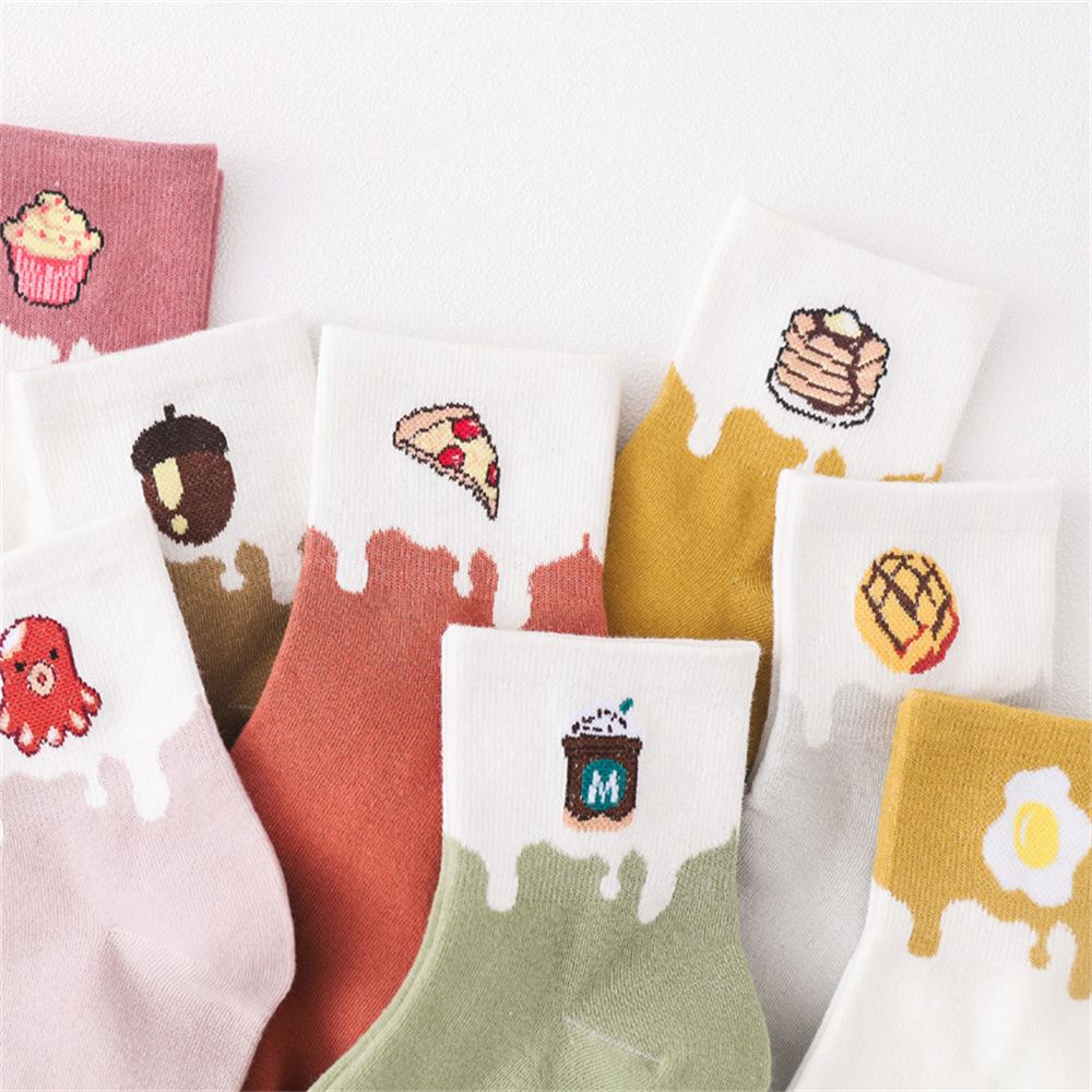 Eggs Men Cute Food Donut Novelty Coffee Honey Winter Sock Long Sock Casual Cotton Socks