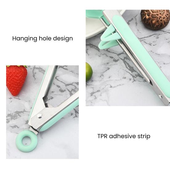 3 шт. щипцы для еды, прочные, удобные, термостойкие кухонные щипцы из нержавеющей стали с силиконовыми насадками для дома