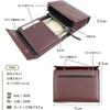 Bifold Wallet Wallet Leather Cowhide Large Capacity Zipper Small Wallet Mini Wallet Compact Brown [Dom Teporna] Men's L-shaped Women's