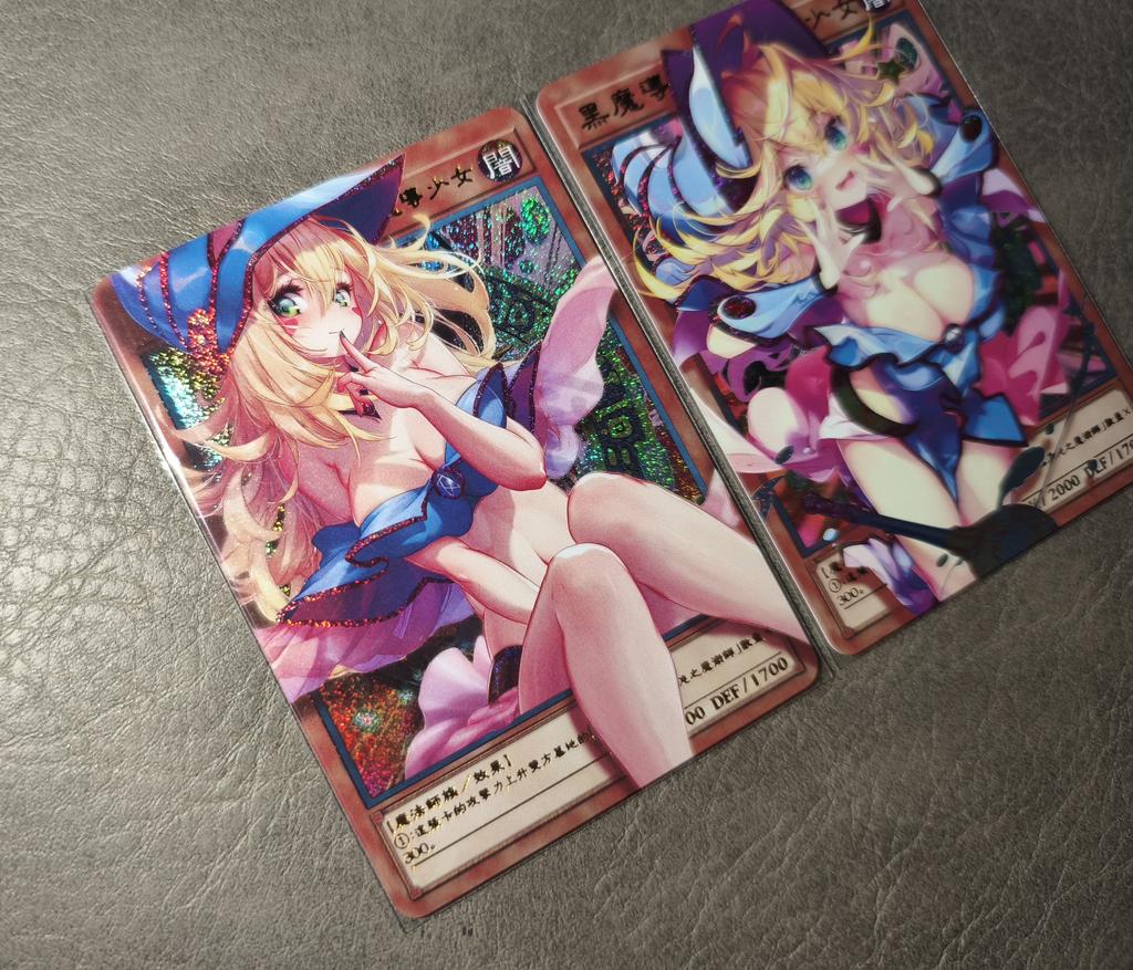 Diy 2pcs/set Yu-gi-oh! Black Magician Girl Self Control Collect Signature Trading Flash Card Anime Cartoon Gift