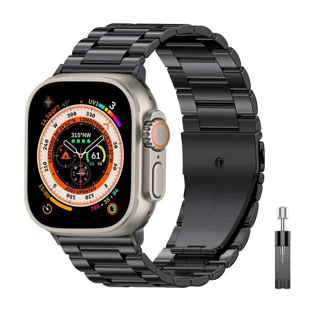 Ремешок из титанового сплава нержавеющей стали для Apple Watch Band Ultra 2 49 мм 44 мм 45 мм 41 мм Браслет iwatch Серия 6/7/8/9 корпус часов