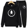 2023 New Men Women Sportswear Two Piece Set Sweatshirt+Sweatpants Spider Print Hooded Sets Fleece Hoodies Sports Jogging Suits