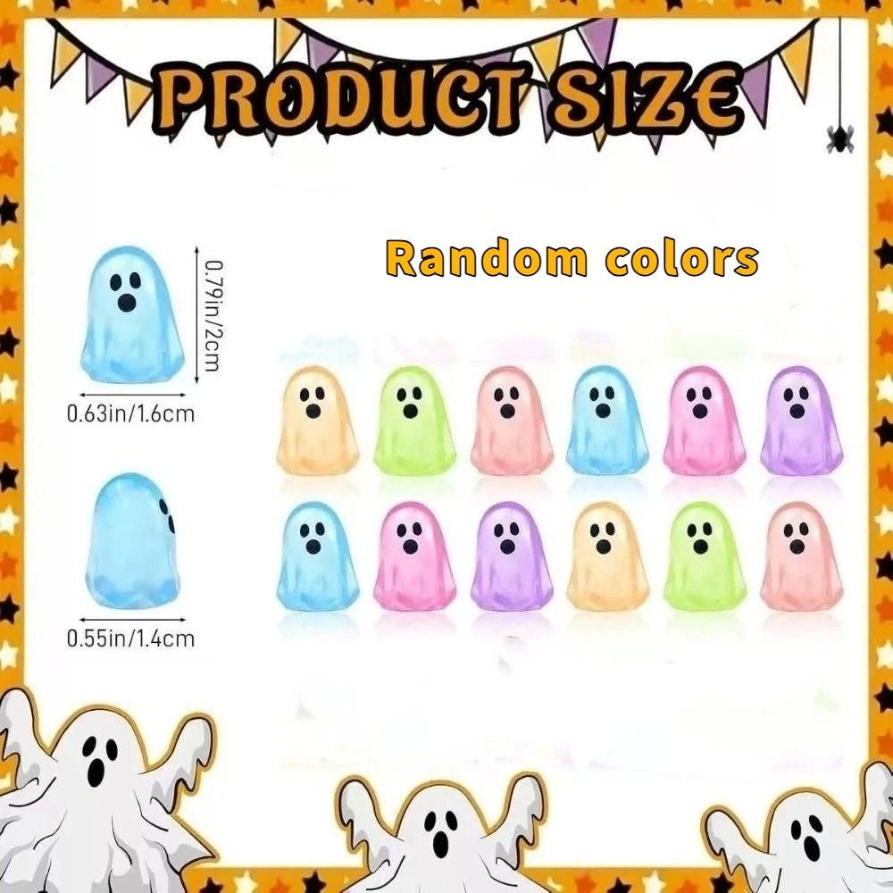 12 PCS/SET Resin Glow in The Dark Ghosts Creative Ghost Ornaments  Party Decoration
