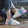Color Student Platform White Shoes Autumn New Versatile Korean Version Casual Sports Shoes Gradual Change Internet Celebrity Leather C16