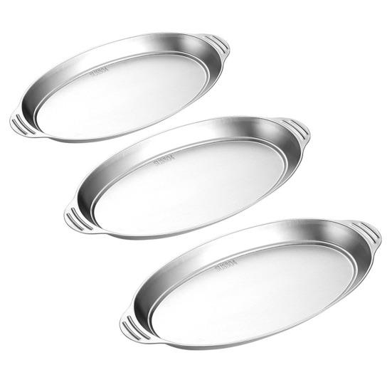 Стальной противень для запекания с ручками Овальная сковорода для жарки рыбы Многофункциональная