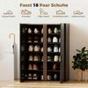 Shoe Cabinet, 6 Shelves, Soft-Close, Handleless, High-Gloss Black