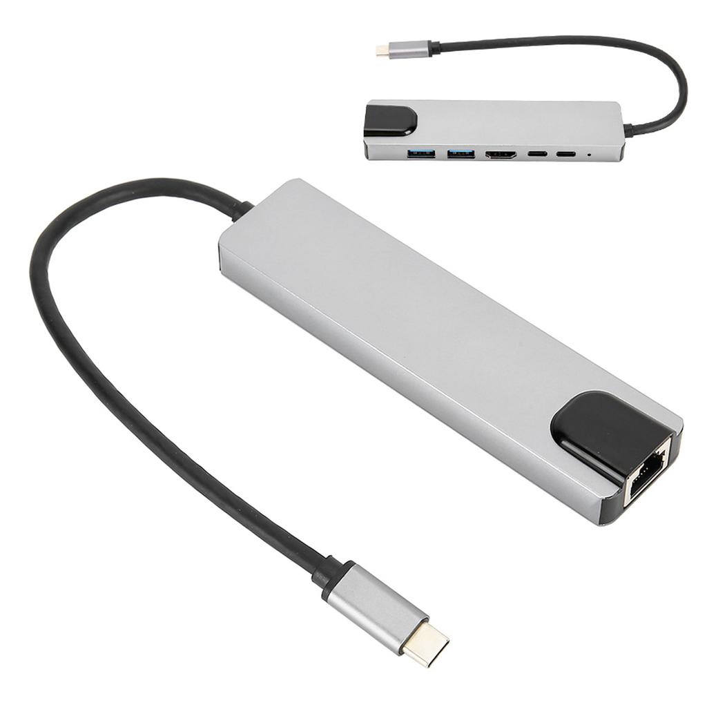 TypeC 6-в-1 Хаб Многофункциональная док-станция расширения TypeC на UHd TYPEc HDTvSsrj45