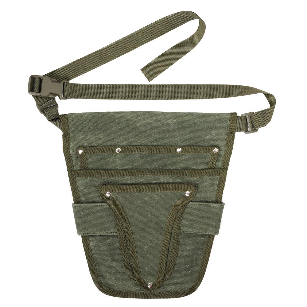Waxed Canvas Waist Tool Pouch, Wear-resistant Hanging Storage Bag for Gardening Weeding & Electrician Tools