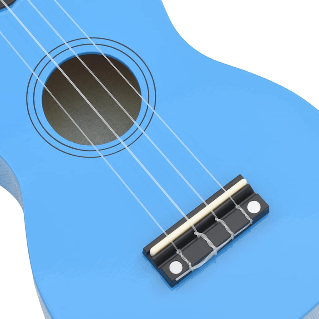 Soprano Ukulele Set with Bag for Kids Baby Blue 23