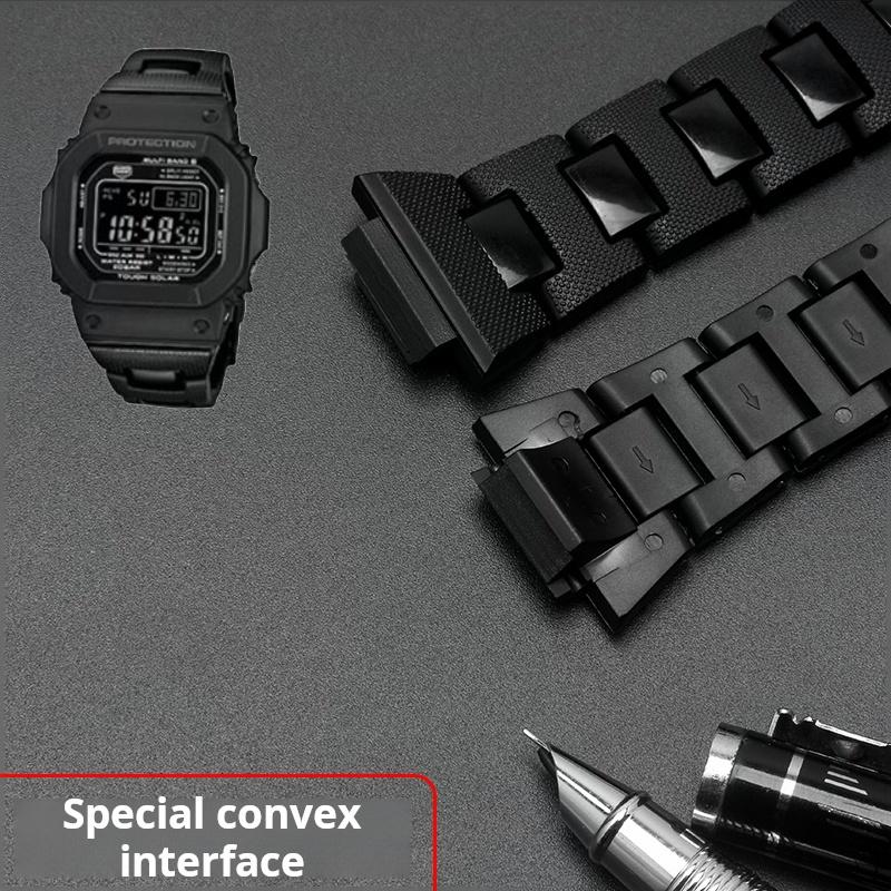 Черный браслет для Casio G-shock DW-6900 DW9600 DW5600 GW-M5610 GA-2100 Мужской Серии Ремешок для часов Пластиковый Стальной Ремешок для часов 16 мм Ремешок