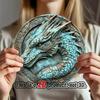 Рельефный Дракон Настенное Искусство Алюминиевый Круглый Эмблема Декор для Дома и Офиса Металлический Венок