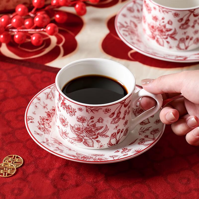 Керамическая кружка и блюдце OLOEY 'Французская роза', подарочный набор