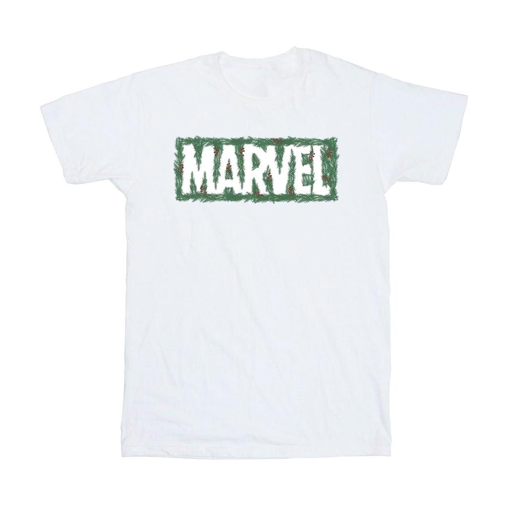 Marvel Mens Holly Logo T-Shirt