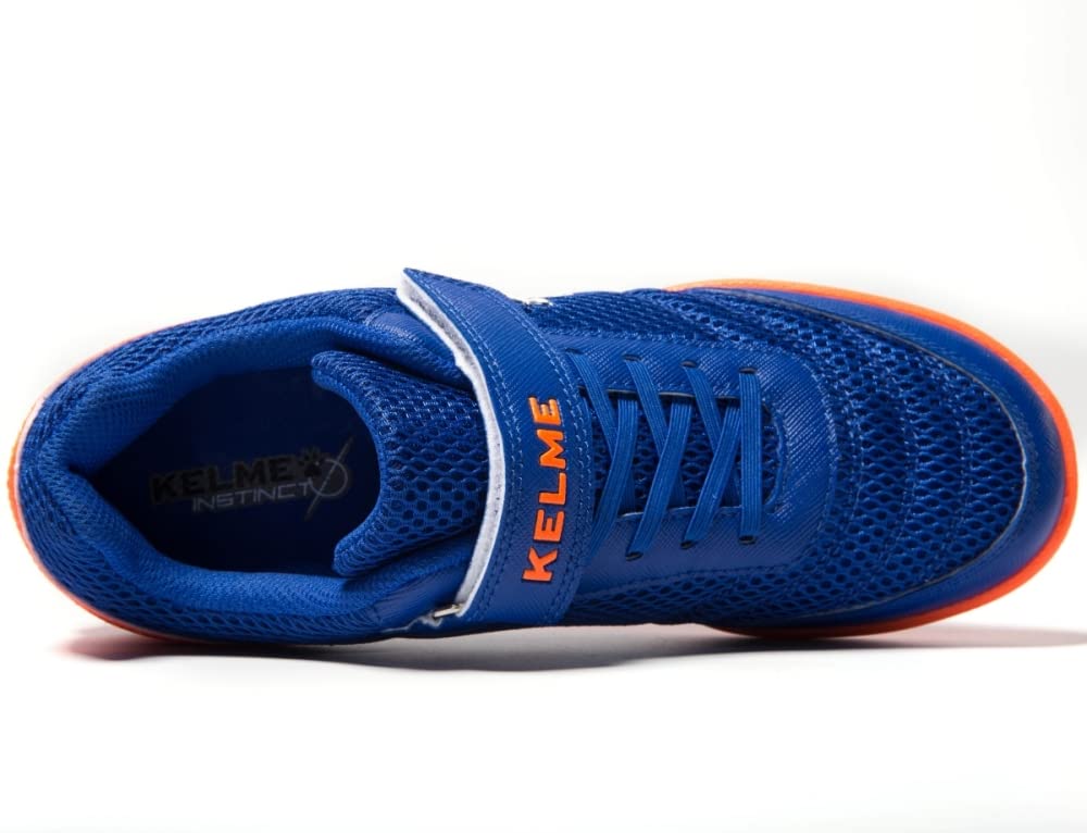 Детские тренировочные футбольные бутсы Kelme TF, Юниорские футзалки, Застежка на липучке, Размеры 18,5 см - 25,0 см (Синий, Размер 23.0см)