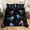 Ice Hockey Duvet Cover Helmet Skates Comforter Cover Winter Ice Sports Games Bedding Set for Boys Puck Hockey Player Quilt Cover