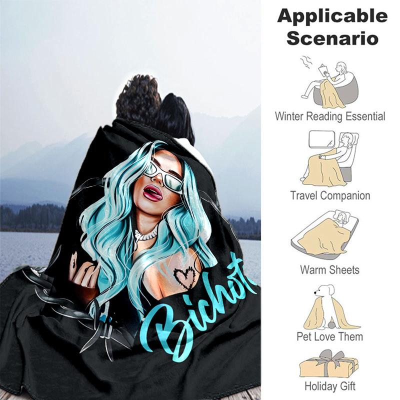 1pc Blanket Karol G Print Design, Lightweight Blanket for Sofa, Bed- Soft &Warm, Gift for All Seasons like Christmas, Halloween