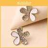Jewelry For Gift Women Summer Floral Metal Earrings With Sparkling Detail