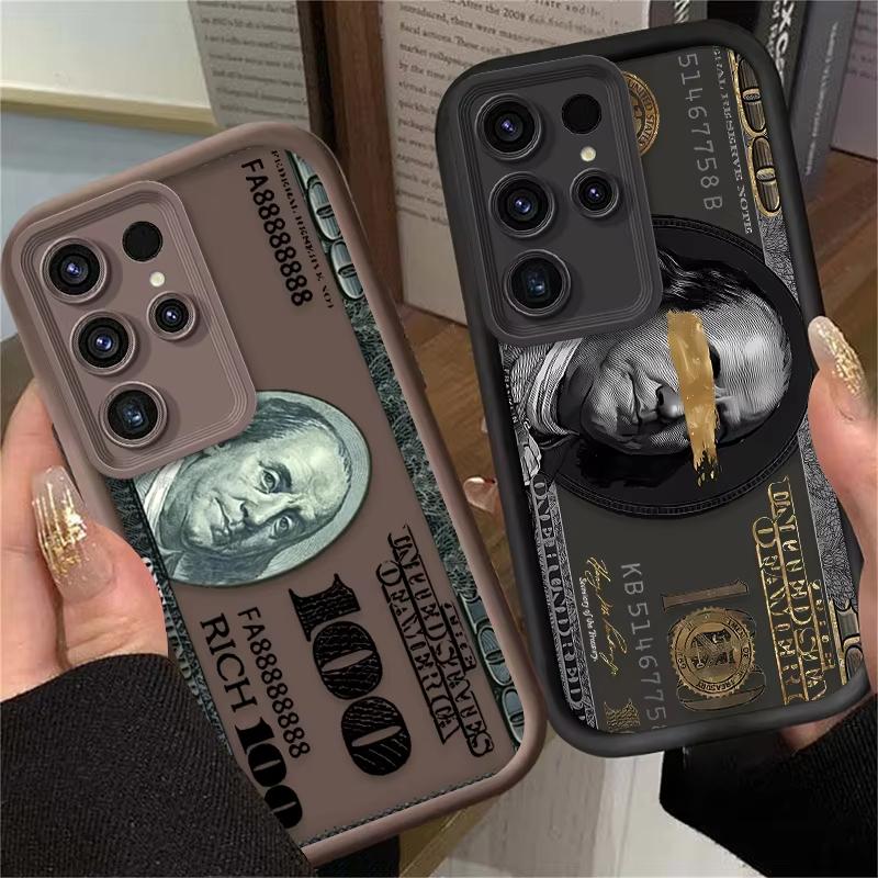 Популярный мягкий силиконовый чехол для телефона USD Dollar Для Samsung Galaxy S25 S24 S23 Ultra S22 S21 Plus FE A55 A54 A35 A15 5G Чехол