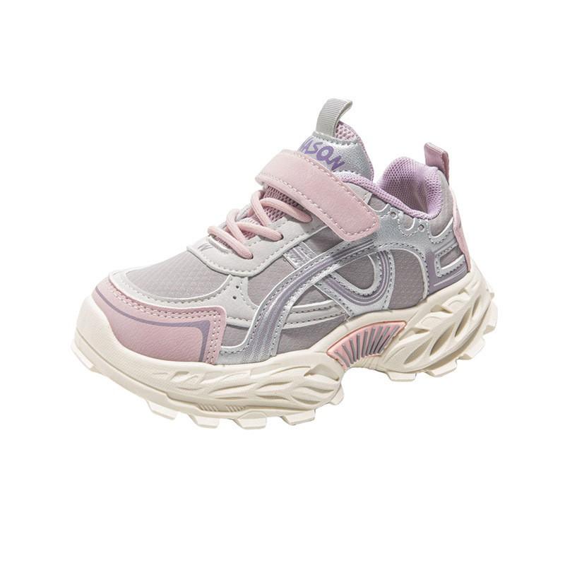 Kids Chunky Sneakers Boys Girls Lightweight Breathable PU Upper Rubber Sole Velcro