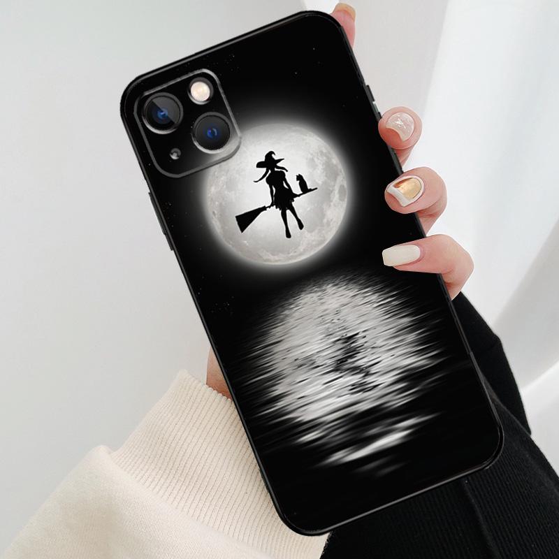 Чехол для телефона 'Лунная Ведьма Хоррор' для iPhone 13 12 11 14 15 16 Pro Max Mini X XS Max XR Plus Чехол Задняя крышка