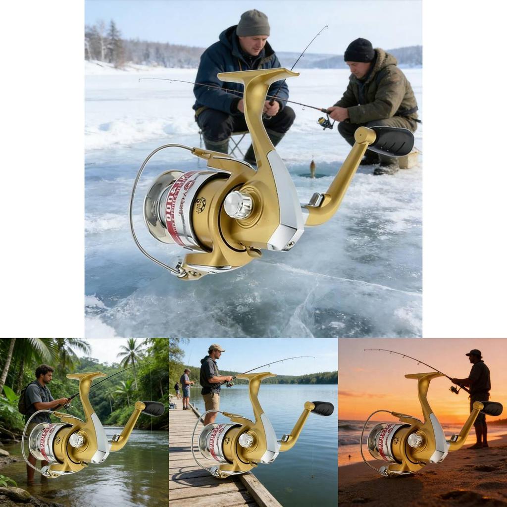 Высокопроизводительная металлическая рыболовная катушка Yumoshi со стальным валом и шестерней для глубоководной и пресноводной рыбалки