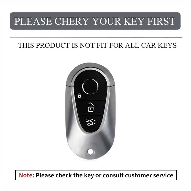 For Mercedes Benz C E S Class W223 W206 C260 C300 S400 S450 S500 Alloy Car Smart Remote Key Case Cover Leather Shell Fob Holder