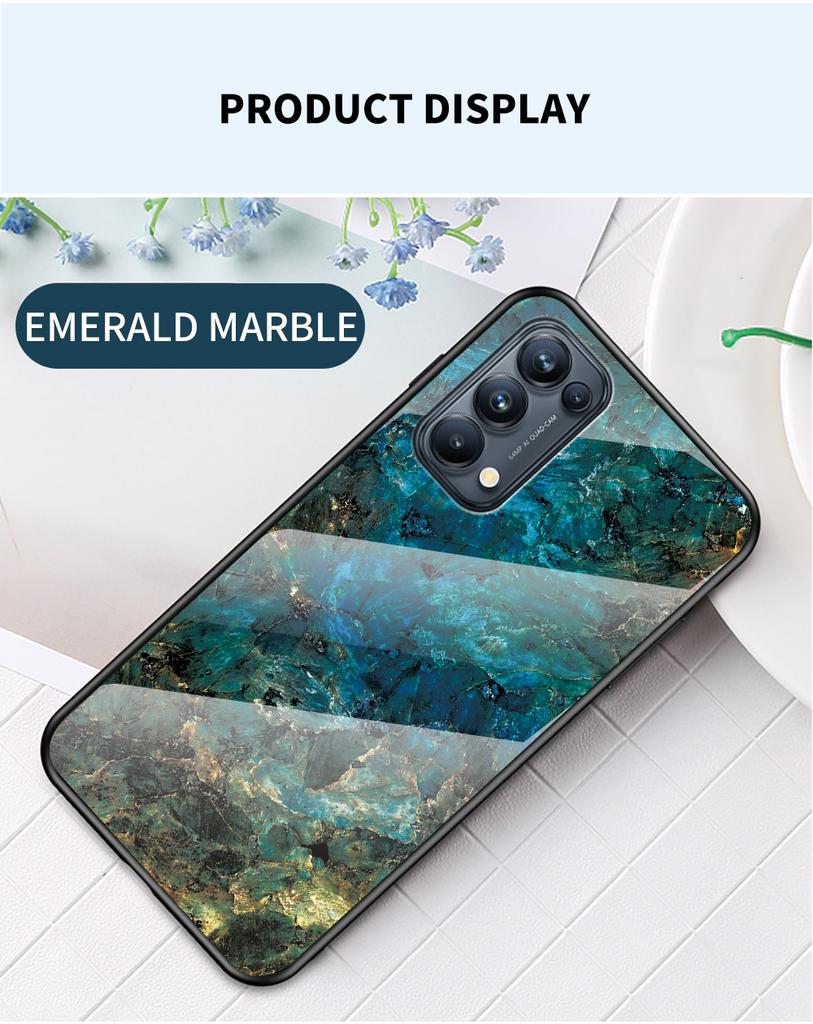 Чехол для OPPO Reno 4 2 3 4 5 ZF Lite Find 2 F11 Pro F7, чехол из мраморного закаленного стекла, задняя крышка