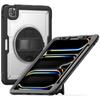 Для iPad Про 11 (2024) M4 A2836 Чехол-подставка PC+TPE Чехол для планшета с ремешком для руки и плечевым ремнем