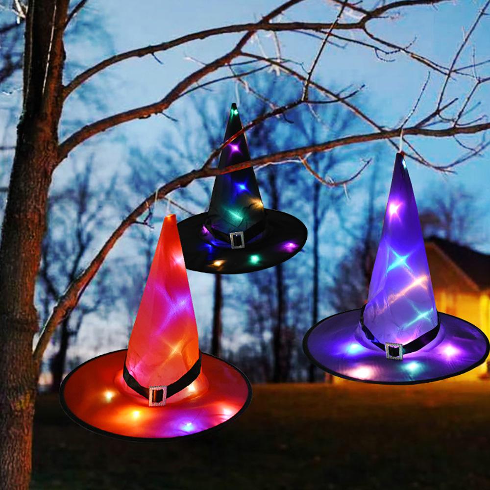 5x Halloween Witch Hats LED String Lights Light Up Outdoor Hanging House Decor