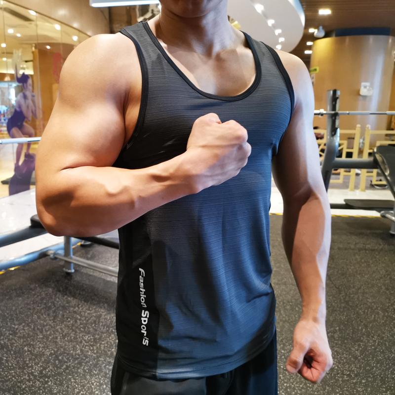 Men's Breathable Quick-drying Sleeveless Tank Sports Fitness Tops Running Basketball Vest Training T-shirt Compression Base Layer Undershirts Tee