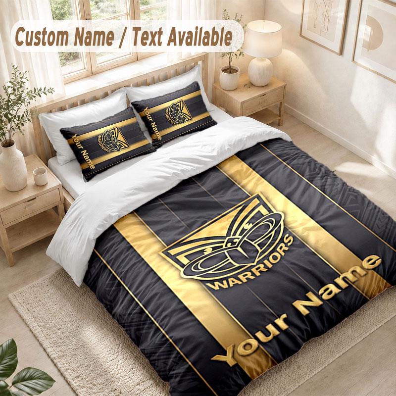 Custom Name Bedding Set 3 PiecesWigan Warriors Print Duvet Cover + 2 Pillowcases Soft Bed Decor
