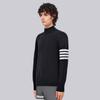 TB Four Bar Knitted Sweater High Collar Men's and Women's Same Style Half High Collar Autumn Winter New Style High Sense Interior Striped Top