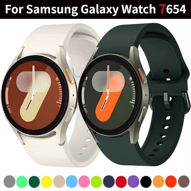 Оригинальный силиконовый ремешок для Samsung Galaxy Watch 7/6/5/4 44мм 40мм 5 Pro Спортивный браслет Galaxy Watch 6 4 Classic 47мм 43мм Ремешок