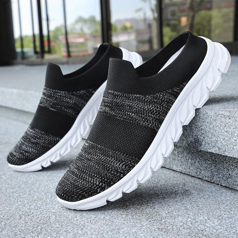 Новые мужские повседневные кроссовки - Уличные дорожные полые дышащие прохладные легкие удобные модные нескользящие мягкие эластичные амортизирующие полушлепанцы