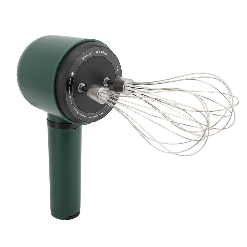 Беспроводной электрический ручной миксер с 2 венчиками, 1200 мАч, с зарядкой через USB, из нержавеющей стали