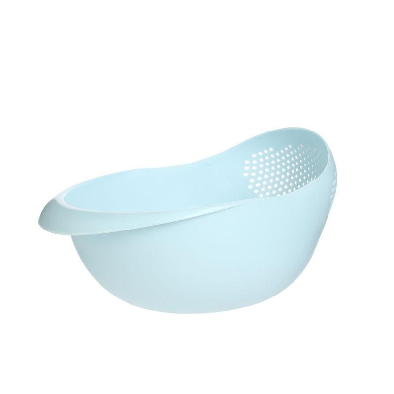 2-In-1 Rice Washer Plastic Sieve Fruit Bowl Plastic Clean Machine Vegetables Basin Basket Washing Filter Strainer Kitchen Tool