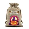 12pcs/sets Linen Halloween Gift Drawstrings Bag Black Orange Children's Candy Bag Pumpkin Burlap Bundle Drawstring Candy Bags