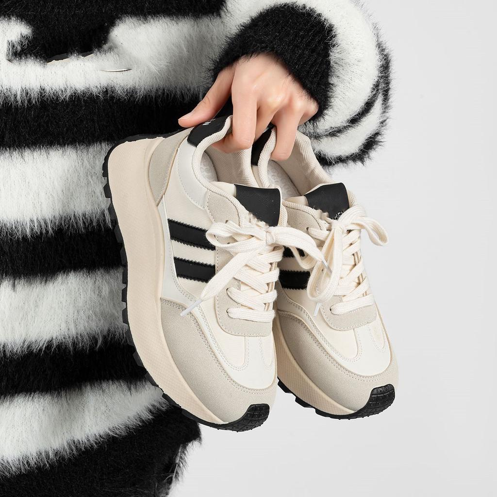 Popular 2025 Spring New Waffle Breathable Comfortable Muffin Thick-soled Casual Versatile Lightweight Rubber Non-slip Women's Shoes