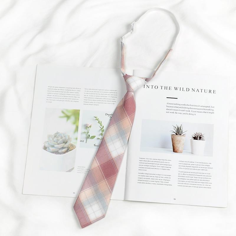 JK Bow Tie for Women, Japanese Uniform Shirt, College Style Student Plaid Tie, Men's Free Ribbon Accessories