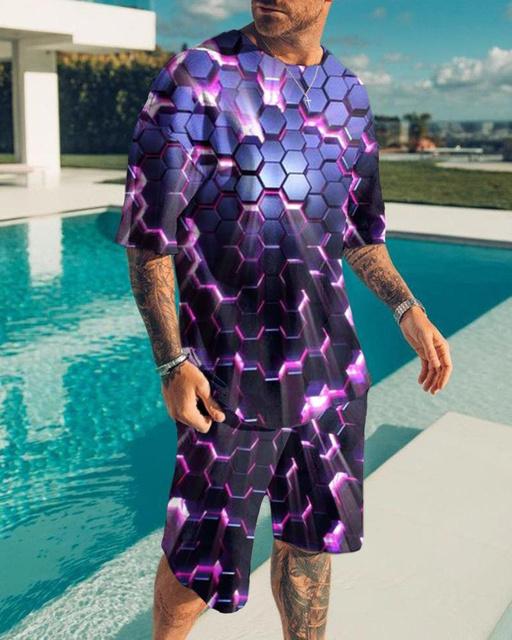 Мужская спортивная одежда из двух предметов, черно-белая футболка с 3D принтом льва, костюм, уличная повседневная мужская футболка большого размера из двух предметов, комплект