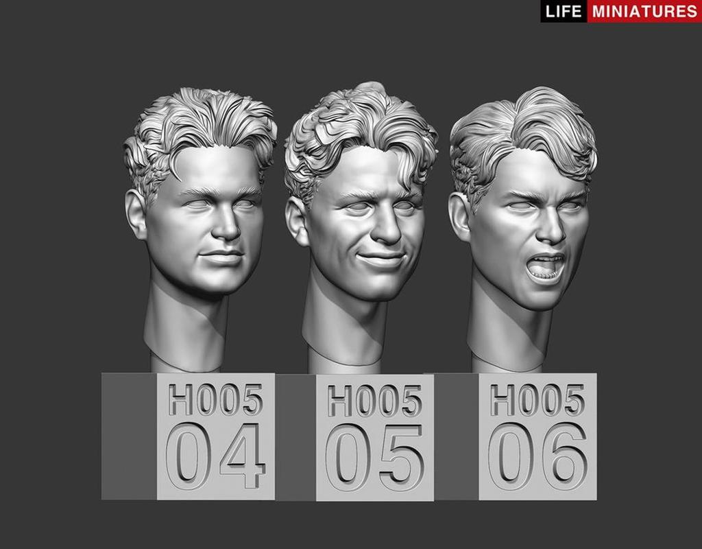 Life Miniatures Масштаб Смола Запасная гарнитура 2 1/35 Комплект, Без шлема Без. (Набор из 6 предметов), LM-35H005 (Человек)