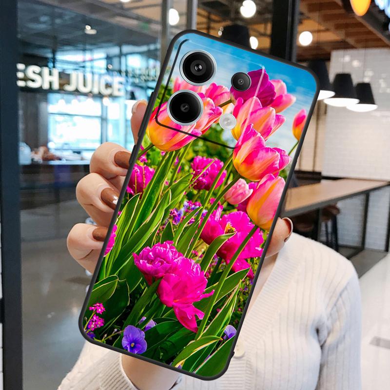 Чехол-цветок 'Весенние тюльпаны' для Xiaomi Redmi Note 15 Pro Plus 10 11 12 13 14 Pro Redmi 15 15C 10C 12C 13C 14C