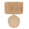 Hestia Beige Ceramic Lamp with Raffia Shade - 42cm