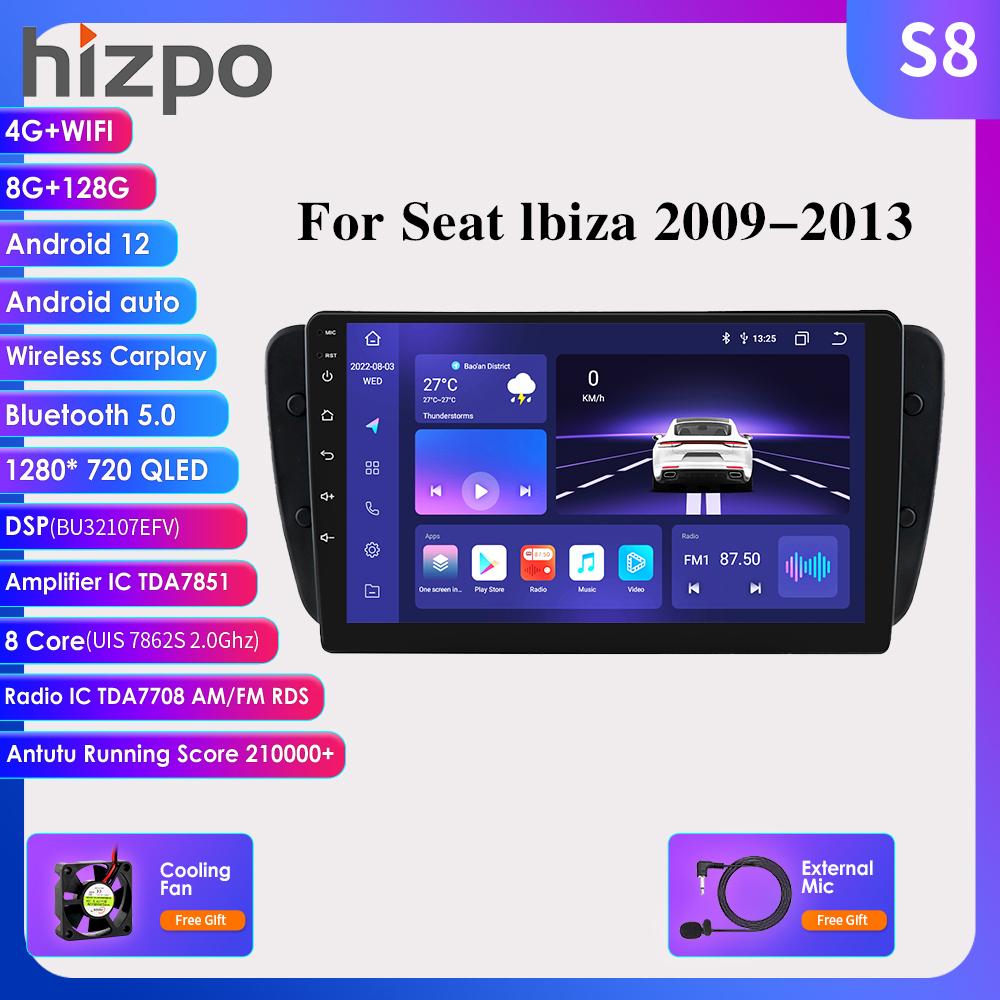8G+128G Carplay 2 Din Android Radio for Seat Ibiza 6j 2009 2010 2011 2012 2013 AI Voice 4G-LTE Car Multimedia GPS Intelligent Screen 2din Autoradio